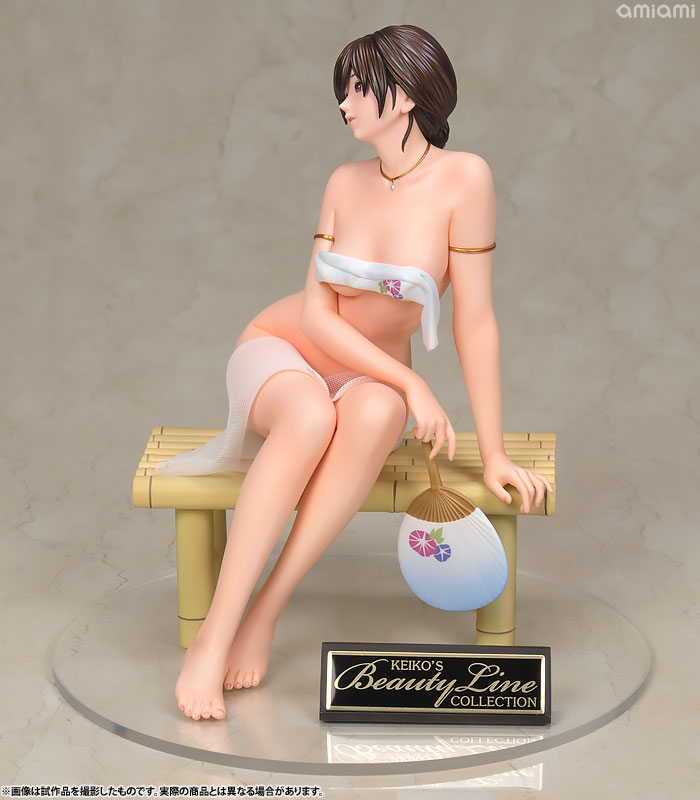 KEIKO’s Beauty Line collection No.C630 月長石(ムーンストーン) 1/7 完成品フィギュア[クルシマ製作所]湯上がりに縁台に座り、うちわを持ちながら火照った肌を涼ませている魅惑的な女性を製作。