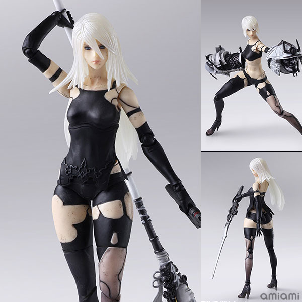 BRING ARTS NieR：Automata ヨルハ A型 二号 アクションフィギュア[スクウェア・エニックス]付属パーツはロングとショートの2種類の髪型の頭部パーツ、マウントが可能な白の哀哭、白の矜持、四〇式戦術刀の武器3種類…