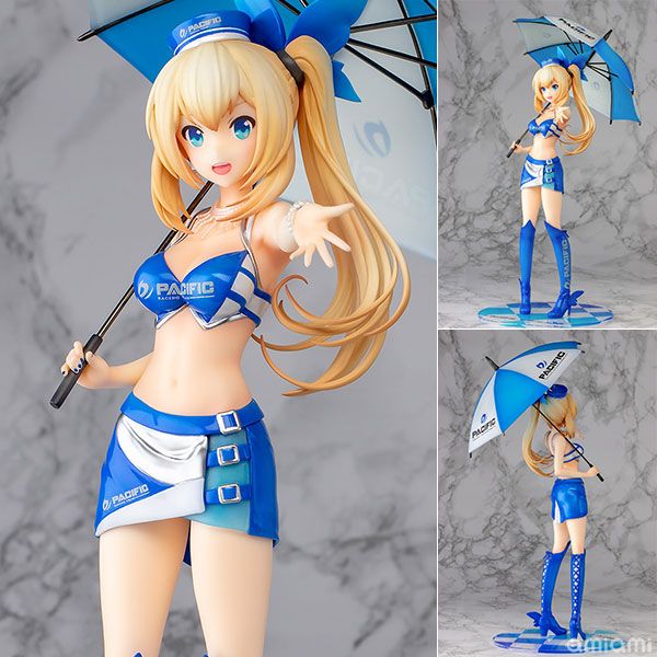 PACIFIC×バーチャルYouTuber ミライアカリ レースクイーンver. 1/7 完成品フィギュア[プルクラ]デジタル造形により作り込まれたパーツ類、クリアパーツによる衣装の再現、大きなサーキットパラソルがミライアカリを引き立てます。