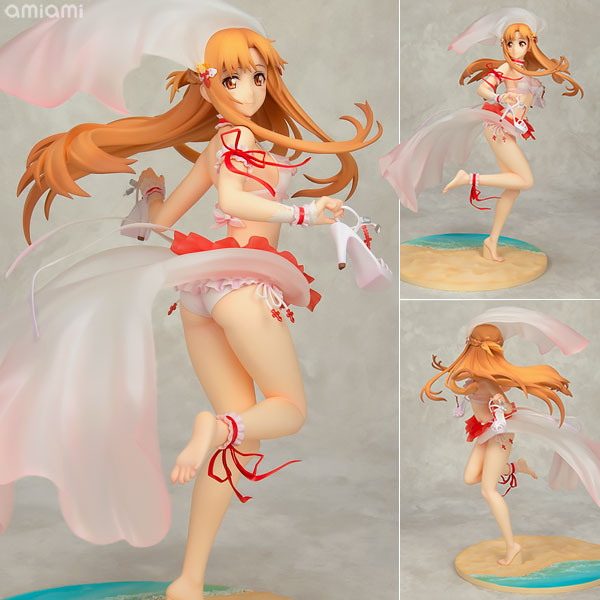KDcolle 『ソードアート・オンライン』アスナ 真夏のキラメキ☆花嫁Ver. 1/7 完成品フィギュア[KADOKAWA]ウェディングシューズを手に幸せそうな表情を浮かべて浜辺を軽やかに駆けている姿をイラストのイメージそのままに立体化。