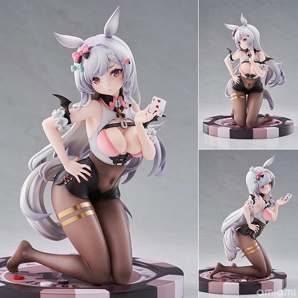 葦毛ちゃん ラッキーディーラーver. 1/7 完成品フィギュア[Solarain]栗毛馬先生原作オリジナルキャラクター「葦毛ちゃん」がディーラー姿で立体化！