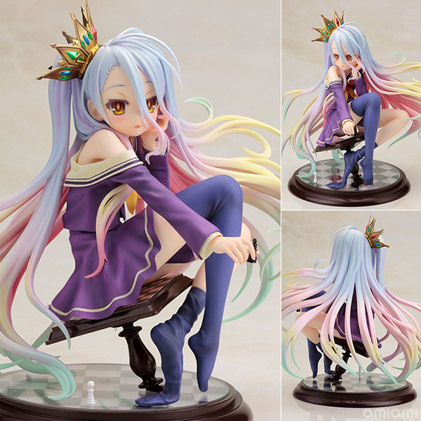 ノーゲーム・ノーライフ 白(しろ) 1/7 完成品フィギュア[コトブキヤ]ぱっと目を惹く虹色に彩られたふんわりと広がる髪の毛は、影の赤い色がアクセントとなりアニメでも特徴的な色彩を鮮やかに表現。