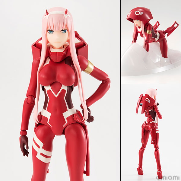 S.H.フィギュアーツ ゼロツー 『ダーリン・イン・ザ・フランキス』[BANDAI SPIRITS]腰アームは展開し、フードパーツを差し替える事で、コックピット搭乗時のポーズも再現可能。