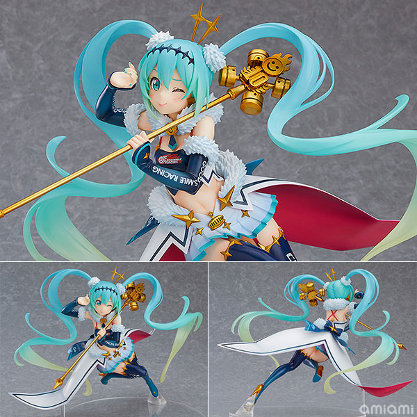 初音ミク GTプロジェクト レーシングミク 2018Ver. 1/7 完成品フィギュア[グッドスマイルレーシング]人気イラストレーター、かんざきひろ氏によるレーシングミクのイラストをボリューム感たっぷりの見応えのある造形で立体化！