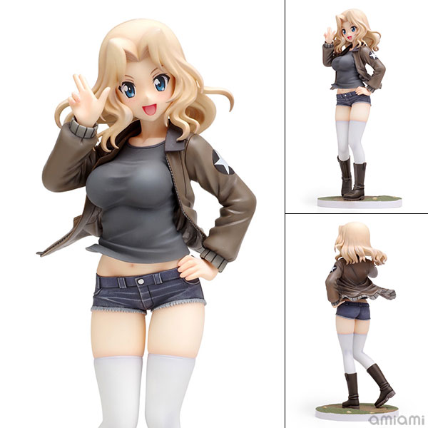 ドリームテック ガールズ＆パンツァー 劇場版 ケイ パンツァージャケットVer. 1/8 完成品フィギュア[WAVE]ハートフル・タンク・ストーリー「ガールズ＆パンツァー」より、サンダース大学付属高校の隊長、ケイが登場！