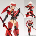 フレームアームズ・ガール＆ウェポンセット〈迅雷Ver.〉 プラモデル[コトブキヤ]“和”をイメージした“赤”と“黒”を基調とし、付属するウェポンユニットを赤基調に統一した特殊成型色で迅雷が登場！
