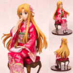 ソードアート・オンライン アスナ 晴着Ver. 1/7 完成品フィギュア[KADOKAWA]フィギュアの為に描き下ろされた桜の模様をあしらった華やかな晴着で着飾った「アスナ」をそのまま1/7サイズでスケールフィギュア化。