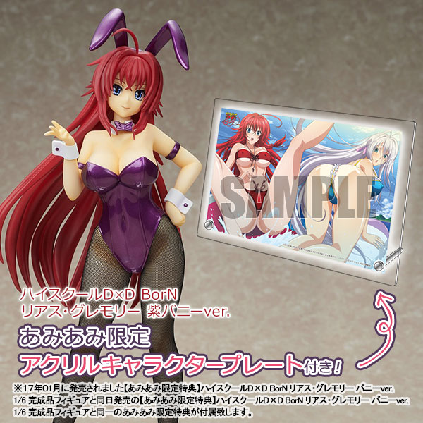 ハイスクールD×D BorN リアス・グレモリー 紫バニーver. 1/6 完成品フィギュア【あみあみ限定特典：アクリルキャラクタープレート付き】[回天堂]バニースーツを黒から紫に変更し、光沢感を上げてリッチな仕上がりに。