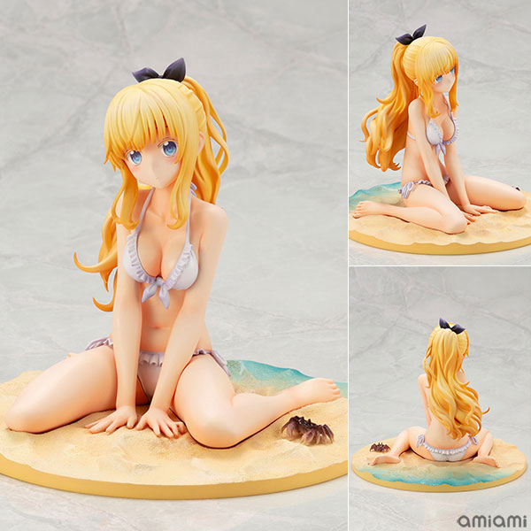 寄宿学校のジュリエット ジュリエット・ペルシア 1/7 完成品フィギュア[コトブキヤ]肌の透明感が伝わってくる白の水着や、砂浜など細かい部分まで造形。いつもは下ろしている髪の毛はポニーテールに結っており、髪の毛の色も忠実に再現いたしました。