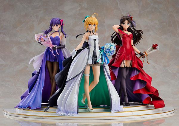 Fate/stay night セイバー 遠坂凛 間桐桜 15th CelebrationDress Premium Box 1/7[グッドスマイルカンパニー]Fate15周年のコンセプトから武内崇氏デザインのドレスを身に纏った「セイバー」「遠坂凛」「間桐桜」がセットで登場！