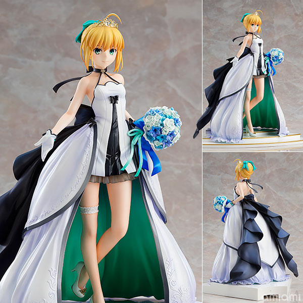 Fate/stay night ～15th Celebration Project～ セイバー ～15th Celebration Dress Ver.～ 1/7 フィギュア[グッドスマイルカンパニー]純白を基調とした気品のあるドレスは高貴で美しいセイバーのイメージを繊細な造形と彩色にて仕上げました。