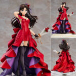 Fate/stay night ～15th Celebration Project～ 遠坂凛 ～15th Celebration Dress Ver.～ 1/7 フィギュア[グッドスマイルカンパニー]真紅を基調とした気品のあるドレスは明朗で美しい凛のイメージを繊細な造形と彩色にて仕上げました。