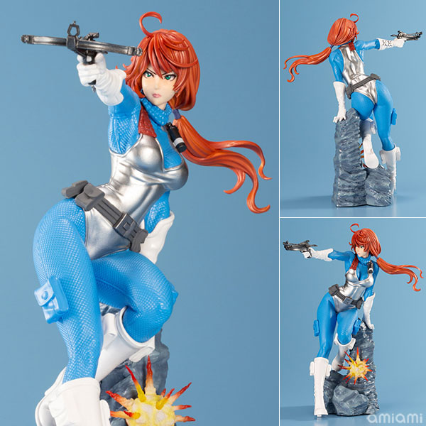 G.I.JOE美少女 スカーレット スカイブルー 限定版 1/7 完成品フィギュア[コトブキヤ]ベースとなる爽やかなスカイブルーのスーツにひと際映えるシルバーのボディスーツと、ホワイトのグローブとブーツの配色で構築された空挺潜入任務Ver.としてドロップ！