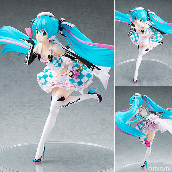 初音ミク GTプロジェクト レーシングミク 2019Ver. サイドキービジュアル 1/7 完成品フィギュア[シャイン]「レーシングミク 2019Ver. feat.杏仁豆腐」のサイドキービジュアルが1/7スケールフィギュアで登場！