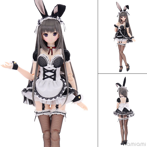 アイリスコレクトシリーズ かの / 月夜のメイドうさぎさん 1/3 完成品ドール[アゾン]白いふわふわのしっぽが可愛いエプロンの下には、レースたっぷりのブラック×ホワイトのベビードールと透け感のあるシフォンスカートが小悪魔なコーデ☆