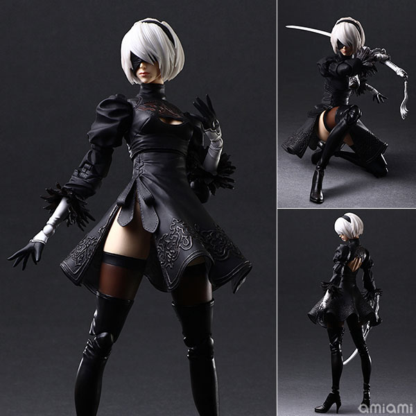 ニーア オートマタ PLAY ARTS改 〈ヨルハ 二号 B型〉[スクウェア・エニックス]高級感の感じられるコスチュームや髪の質感、洗練されたボディバランス、細かなデティールに至るまでこだわり抜かれた逸品です。