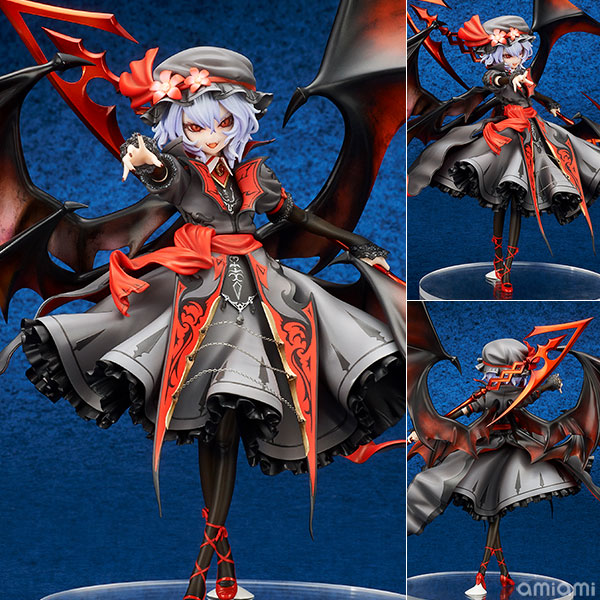 東方Project レミリア・スカーレット 紅魔城伝説版 エクストラカラー[DARK MOON] 1/8 完成品フィギュア[キューズQ]東方Project」二次創作ゲーム「紅魔城伝説」から、華麗にデザインアレンジを施されたレミリア・スカーレットのイベント限定カラーが登場！