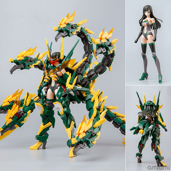 三国少女伝 将魂姫 関羽×雷神 重装版[JP Ver.] 1/10 プラモデル[Startup Studio]相棒の「雷神」は古代中国より伝わる書物「山海経」に登場する龍神。5つの首を持つヤマタノオロチ的なデザインにアレンジしました。