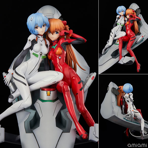 新世紀エヴァンゲリオン レイ＆アスカ ～twinmore Object～ 完成品フィギュア[ユニオンクリエイティブ]『新世紀エヴァンゲリオン【プレミアム限定版】』13巻表紙より、貞本義行氏の描いた表紙イラストを完全フィギュア化！