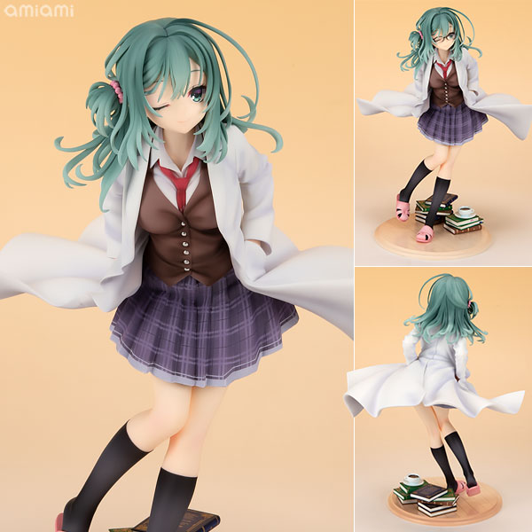 RIDDLE JOKER 式部茉優 通常版 1/7 完成品フィギュア[アリスグリント]キュートなウインク顔、美しく輝くエメラルドグリーンの髪色、まだまだ水も弾く肌のハリとツヤ！などなど、茉優先輩の魅力を余すことなく再現しました。