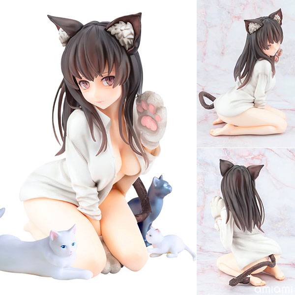 こーやふ「猫娘ミア」 1/7 完成品フィギュア[DCTer]帰宅すると、目の前にシャツを着たミアがあなたを待っています。少し不満げなような、期待感のあるような表情で…。