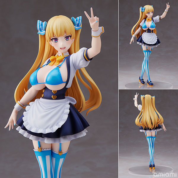 ミチハスイラスト『リナ・ベル・ロールちゃん』 完成品フィギュア[ユニオンクリエイティブ]落ち着いた色合いのウェイトレス衣装が女の子らしい可愛さを勝気な印象の笑顔がリナちゃんのポジティブな印象を再現！