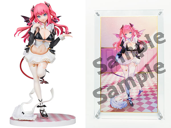 ミモザ「リリア」 特装限定版 1/7 完成品フィギュア[DCTer]特装限定版には、ミモザ氏描き下ろしの『特製アクリルスタンド』が付属。異世界の喫茶店で、メイドに変装した小悪魔リリアは意中の人を待っています…。