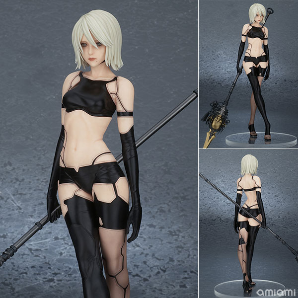 NieR：Automata A2 (ヨルハA型二号) ショートヘアVer. 完成品フィギュア[スクウェア・エニックス]ショートヘア頭部と放熱キャミソール非装着ボディのA2フィギュア本体に黒の倨傲(槍)と専用台座が付属する仕様です。