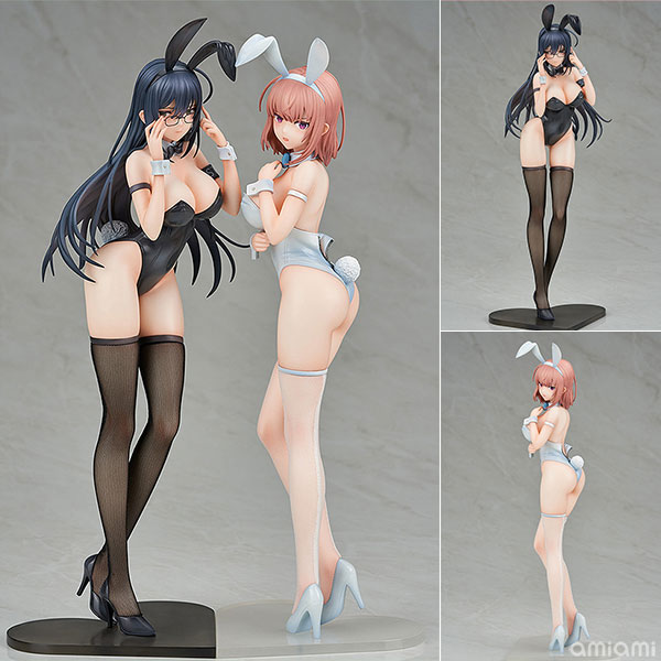 イコモチ オリジナルキャラクター 黒バニー葵＆白バニー夏芽 2体セット 1/6 完成品フィギュア[エンソウトイズ]黒バニー葵と白バニー夏芽、2人の少し恥じらった感じが印象的な仕上がりになっています。