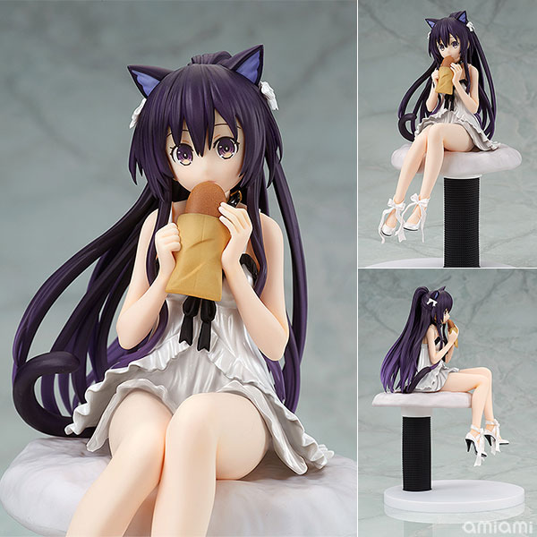KDcolle デート・ア・ライブIII 夜刀神十香 白猫Ver. 1/7 完成品フィギュア[KADOKAWA]キャットタワーに腰掛けて大好きなきなこパンをほおばる猫耳ランジェリー姿の夜刀神十香が、ホワイトパール＆ブラックの高級感漂う仕上げで再登場です。