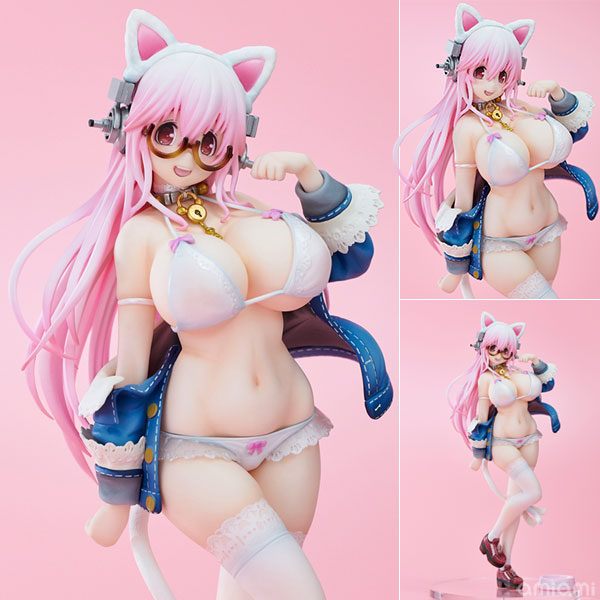 すーぱーそに子 White cat Ver. 完成品フィギュア[ユニオンクリエイティブ]ニトロプラスのライブマスコットガール『すーぱーそに子』がネコ耳ver.で登場☆ ネコ耳と白いセクシーな水着姿にて、わがままボディを見せつけちゃいます！