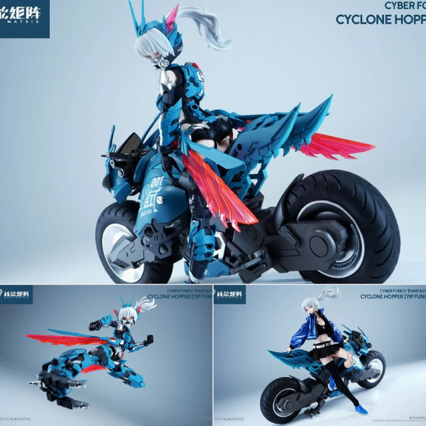 NUKE MATRIX社企画製作の下、サイバーパンク風のプラモデルシリーズ「サイバーフォーレスト」より静寂な樹海に佇み「サイクロンホッパー」の力を宿すストームチェイサー「サイクロンホッパー：イップ・フォン・シム」が登場！